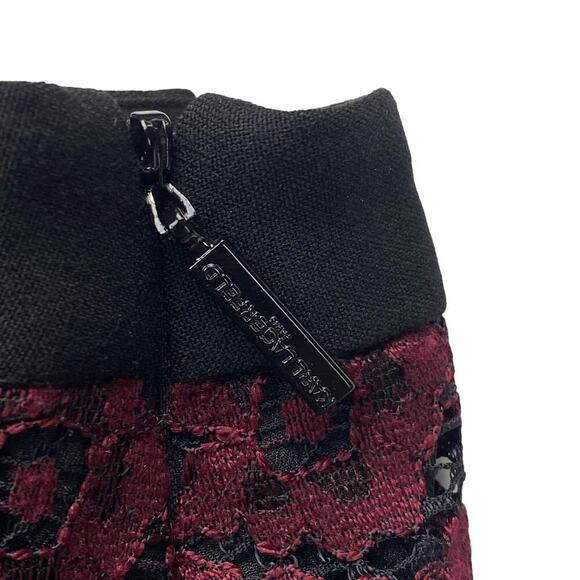 NWT KARL LAGERFELD Paris Colorblocked Floral Lace Pencil Skirt Sz 12 - Picture 4 of 7